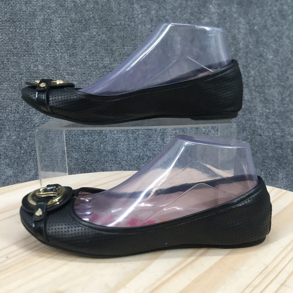 Zapatos Juicy Couture para mujer 7,5 M Flo sin cordones planos de ballet negros imitación cuero Foto 2 de 4