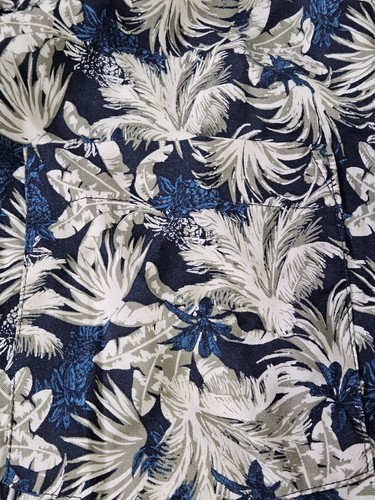 Size Large Men's Northwest Territory Hawaiian Tropical Shirt Blue/Beige Vacation - Picture 5 of 9