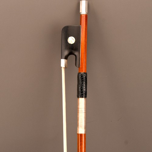 D.Peccatte Copy Master Pernambuco Cello Bow 4/4 Ebony Single eye Frog Silver 80g - Picture 9 of 12