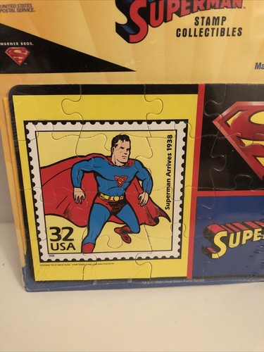 Cartolina puzzle da collezione USPS Superman Stamp 1998 - sigillata in fabbrica - Foto 5 di 8