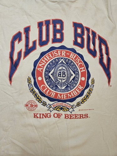 Vintage Club Bud Anheuser Busch Single Stitch T Shirt Large L VHTF RARE AS IS - Picture 9 of 9