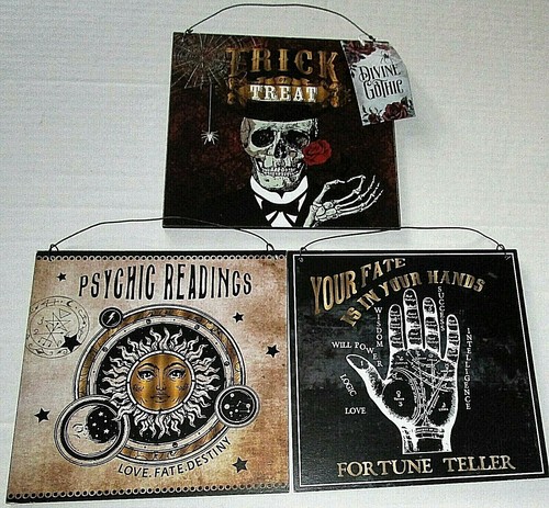 SURTIDO DE LETREROS DE HALLOWEEN CON PERCHA DE METAL 8" X 8" [TU ELECCIÓN] - Imagen 1 de 4