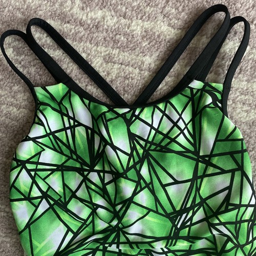 Traje de baño Dolphin diseño FRACTURA VERDE forrado completo de una pieza talla 26 usado en excelente estado - Imagen 3 de 11