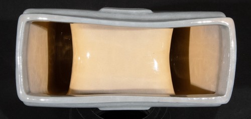 Roseville Artwood Pottery Planter Vase 1051-6 1951 Gray w/ Yellow Floral - Picture 7 of 8