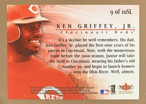 2000 Fleer Skybox Skylines Ken Griffey Jr. . Cincinnati Reds #9 - Picture 2 of 2
