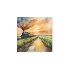 Countryside Scene Glass Trivet - Farm Train Worktop Protector Kitchen Gift