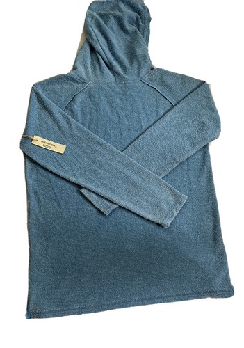 Ocean Drive Women's Size S Hooded Sweatshirt Blue Tie Neck Pockets - 第 4/7 張圖片