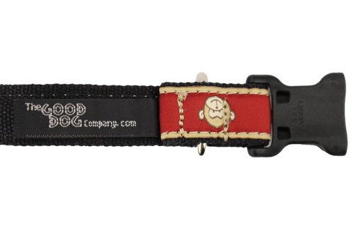 NEW GOOD DOG HEMP CANVAS COLLAR Medium 12-20" Monkey Red M Organic Cotton - Picture 6 of 11