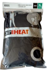 Kids "32 Heat" black thermal set leggings & long sleeve crew neck /Size XL