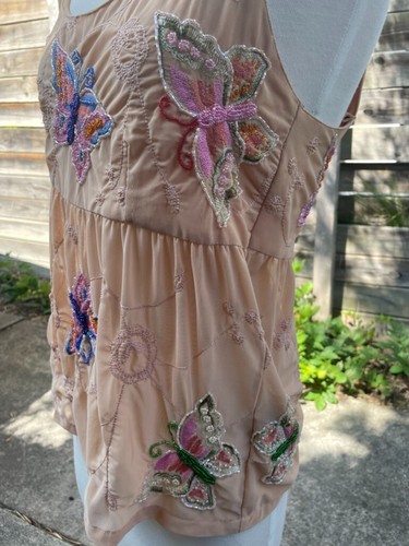 Vintage Sportsgirl Beaded Butterfly Top, Size 8 - Picture 5 of 11