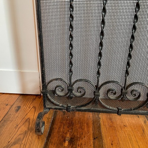 Antique Black Cast Iron Metal Fire Screen Guard Fireguard Vintage Victorian Old - Picture 7 of 11