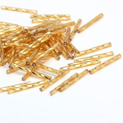 45g Twisted Tube Beads Gold Silver Color Metallic Bead DIY Jewelry Making Crafts - Picture 13 of 15