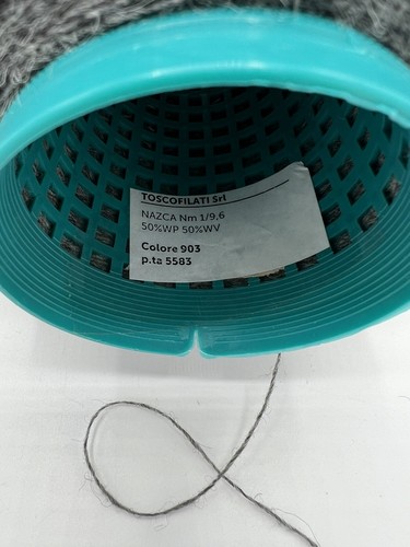 50% Alpaca/50% Lambswool. 250g Cone. Mid Grey Melange. 1/9.6nm. 2ply Knit. Italy - Picture 2 of 6