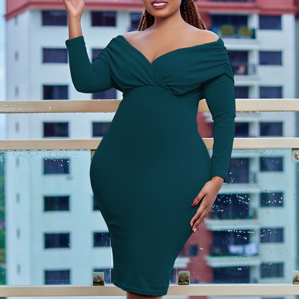 Women's Party Dresses Fitted Long Sleeve Mini Club Bodycon Dress