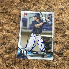 Grant Witherspoon Signed 2018 Bowman Draft Rc Auto Tampa Bay Rays