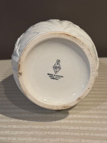 Antigua jarra jarra con tapa de peltre Haley con cabina en T moldeada coral haya y hancock 1861 - Imagen 7 de 13