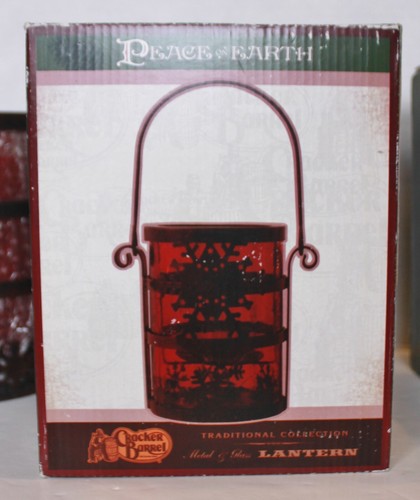 NIB Set 3 Cracker Barrel Traditional Collection Metal Glass Snowflake Lanterns - Picture 7 of 11
