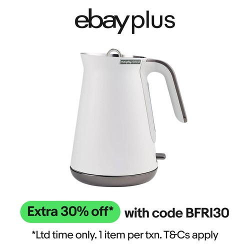 Morphy Richards 1.5L 2.2kW Aspect Cordless Kettle Stainless Steel Chrome White