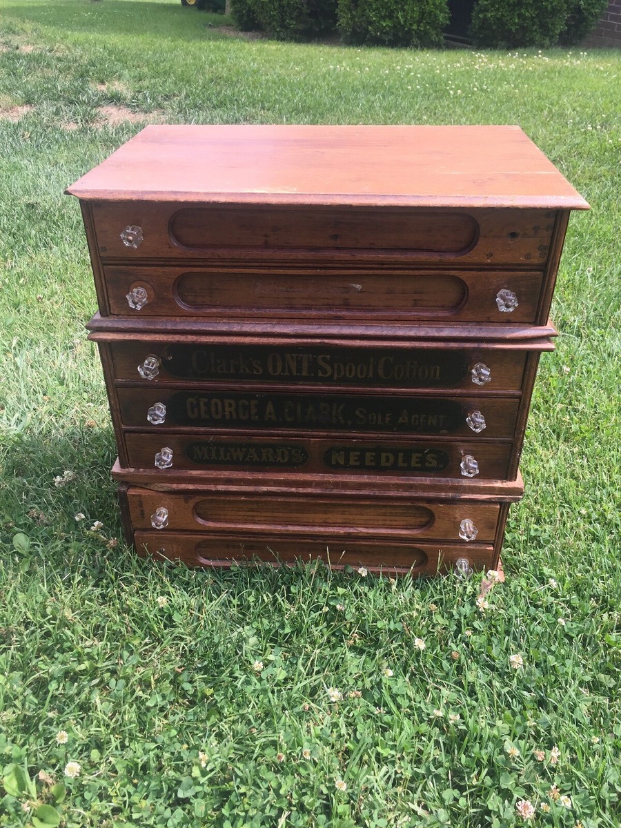Antique Clarks Spool Cabinet | eBay