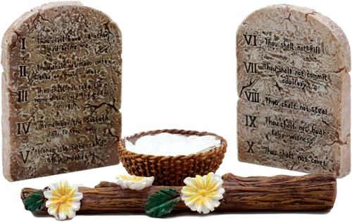 Ebros Matte Gold Holy Ark of the Covenant with Ten Commandments Rod of Aaron and - Picture 6 of 12