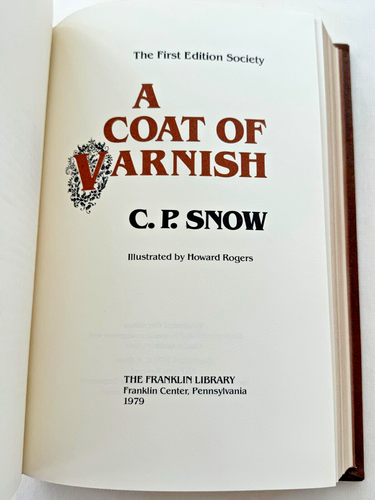Franklin Library First Edition Society A COAT OF VARNISH C.P. Snow 1979 MINT - Picture 4 of 11