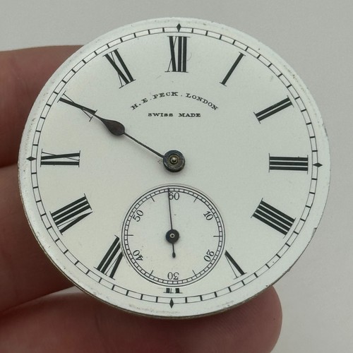 44.8mm Antique Henry E Peck London Swiss Key Wound Pocket Watch Movement PARTS - Picture 2 of 21