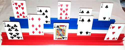 Playing Card Holders 2 Tier Step 20" Inch 2 pcs Rack Hands Free Trays Organizers - Picture 9 of 12