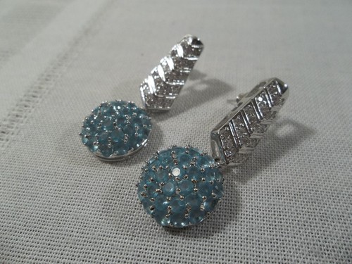 Stunning Sterling Silver Topaz and Glass Set with Necklace, Ring and Earrings - Picture 8 of 12