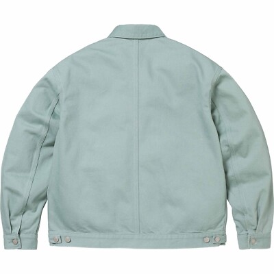 Supreme SS24 Denim Jacquard Logo Chore Trucker Jacket Mint Supreme SS24 Denim Jacquard Logo Chore Trucker Jacket Mint