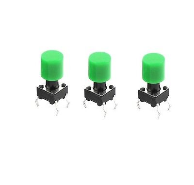 20Pcs 6X6X12MM Pcb Mount Momentary 4 Pin Push Button Tactile Switch W Green C kh