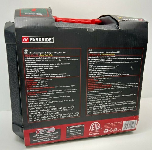 PARKSIDE Cordless Jigsaw and reciprocating Saw PSSA 20-Li A1 X20V - Picture 3 of 6