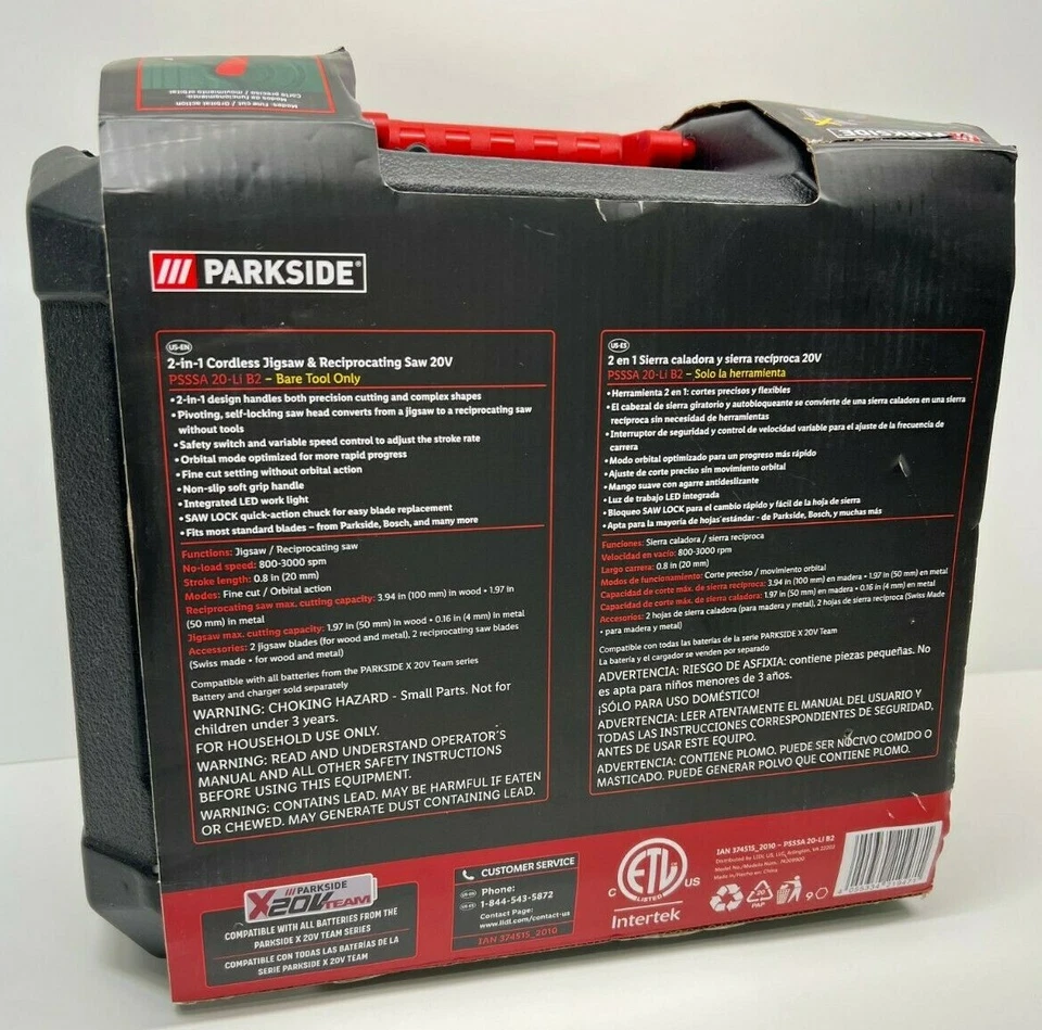 PARKSIDE Cordless Jigsaw and reciprocating Saw PSSA 20-Li A1 X20V - Image 3 of 4