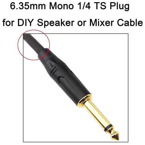 10/20PCS 1/4" 6,35mm TS Mono Metallo Spina Maschio Audio Chitarra Cavo Jack Connettore - Foto 5 di 15