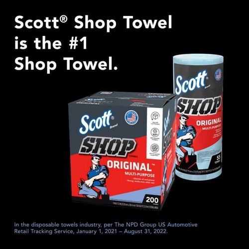 Blue Shop Towel Cleaning Wipes 3-Pack , Bundle of 9 Rolls - Picture 7 of 7