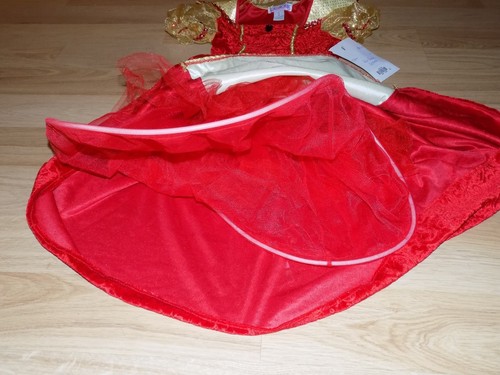 Size Small 6 Princess Paradise Red Gold Velvet Velour Royal Queen Costume Dress - Picture 3 of 5