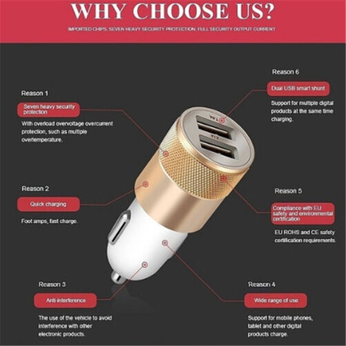DC 3.1A Portable Mini 2-Port USB Universal Fast Car Charger For Phones laptop XJ - Picture 5 of 9