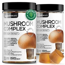 Mushroom Gummies 5000 Mg (2 PACK) Lion's Mane and 9 Adaptogenic Mushrooms Blend