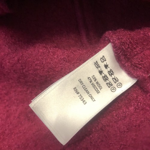 Tahari Wool Blend Asymmetrical  Moto Jacket M Pink Magenta - Picture 7 of 7