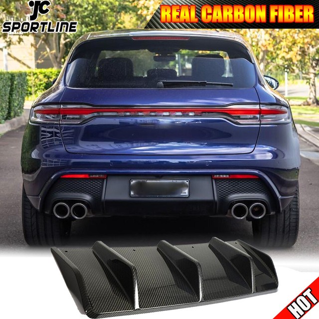 Fits Porsche Macan Base GTS 2022UP Real Carbon Rear Bumper Diffuser Lip Spoiler Fits Porsche Macan Base GTS 2022UP Real Carbon Rear Bumper Diffuser Lip Spoiler