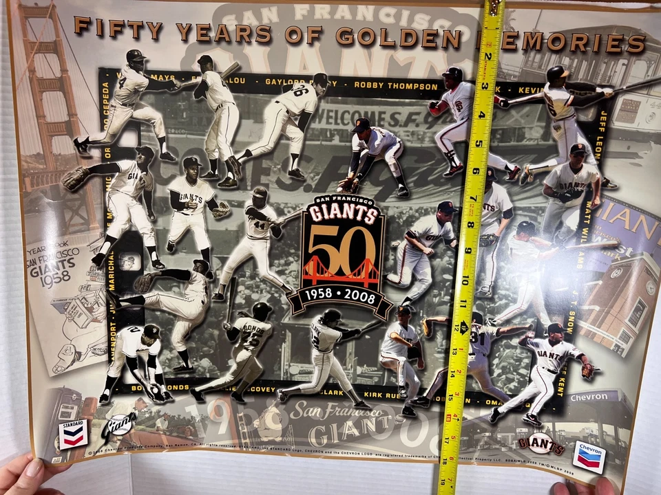 San Francisco Giants "Fifty Years of Golden Memories" Poster – 1958–2008 - Image 3 of 4
