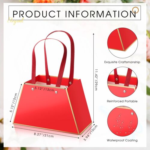 12 Pcs Flower Gift Bags for Bouquets Portable Craft Paper Flower Arrangement ... - Picture 3 of 7