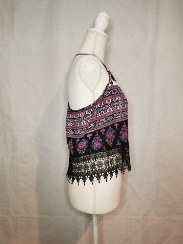 LA Hearts Tank Top, Size XS Lace Artsy Y2K Strappy BOHO Multicolored - Picture 4 of 7