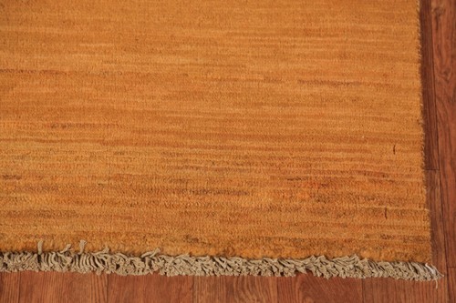 Elegant Handcrafted Gabbeh Solid Orange Wool Runner Rug - Limited Edition" 3x7 - Picture 5 of 18