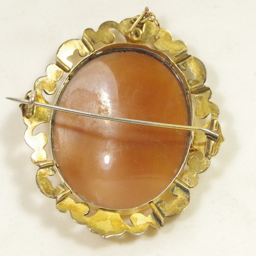 Venus & Cupid Shell Cameo c1880 Gold? plated? Stunning Quality 5x4cm As Seen - Picture 2 of 23