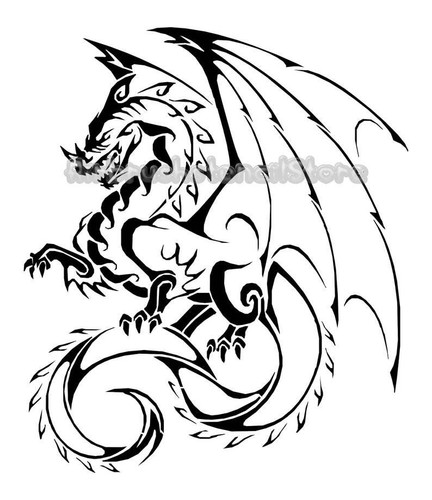 Dragon 3 stencil Airbrush art stencil artists dragon template - Bild 2 von 7