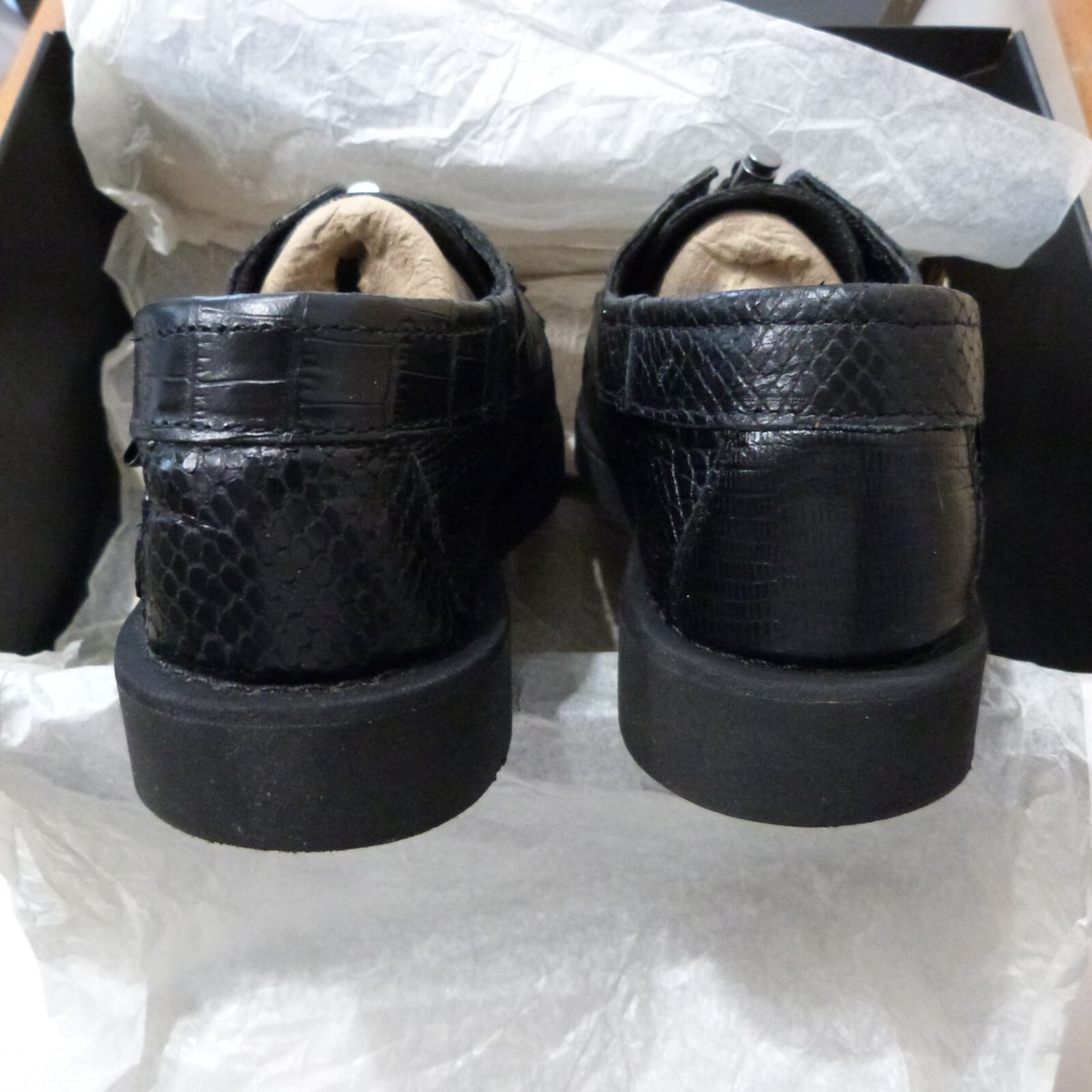 Engineered Garments × Sebago Black Coverdeck Exotic US Men's Size