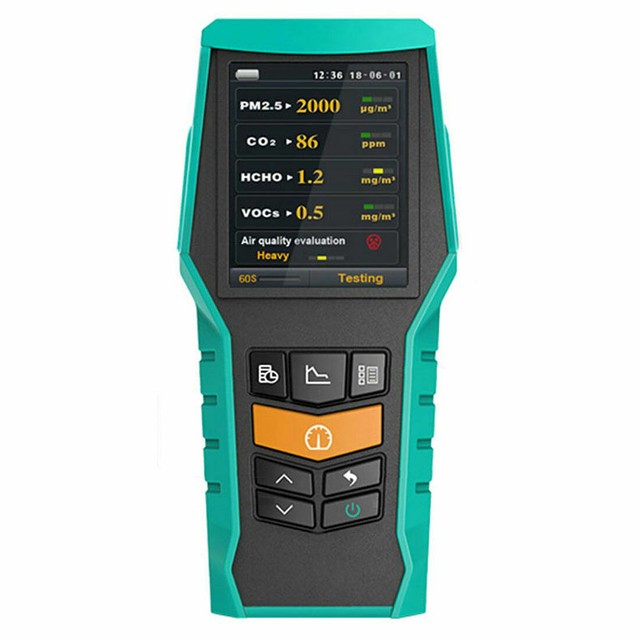 BRAMC 5-in-1 Air Quality Monitor, PM2.5/PM10/HCHO/TVOC/CO2 Detection | eBay