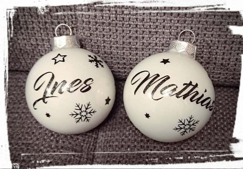 Weihnachtskugel Glaskugel NAME personalisiert Christbaumkugel GLAS 6cm 8cm Box - Bild 18 von 79