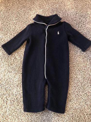 Baby Jungen RALPH LAUREN dunkelblau Pullover Strampler Einteiler 3 Monate - Bild 1 von 4