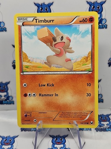 Timburr - 58/108 - Pokemon Dark Explorers LP  - Picture 1 of 2